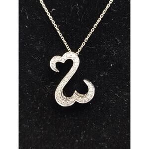 JWBR Jane Seymour 14k WG Diamond Open Heart Pendant Necklace Approx .25ctw 4.2gr